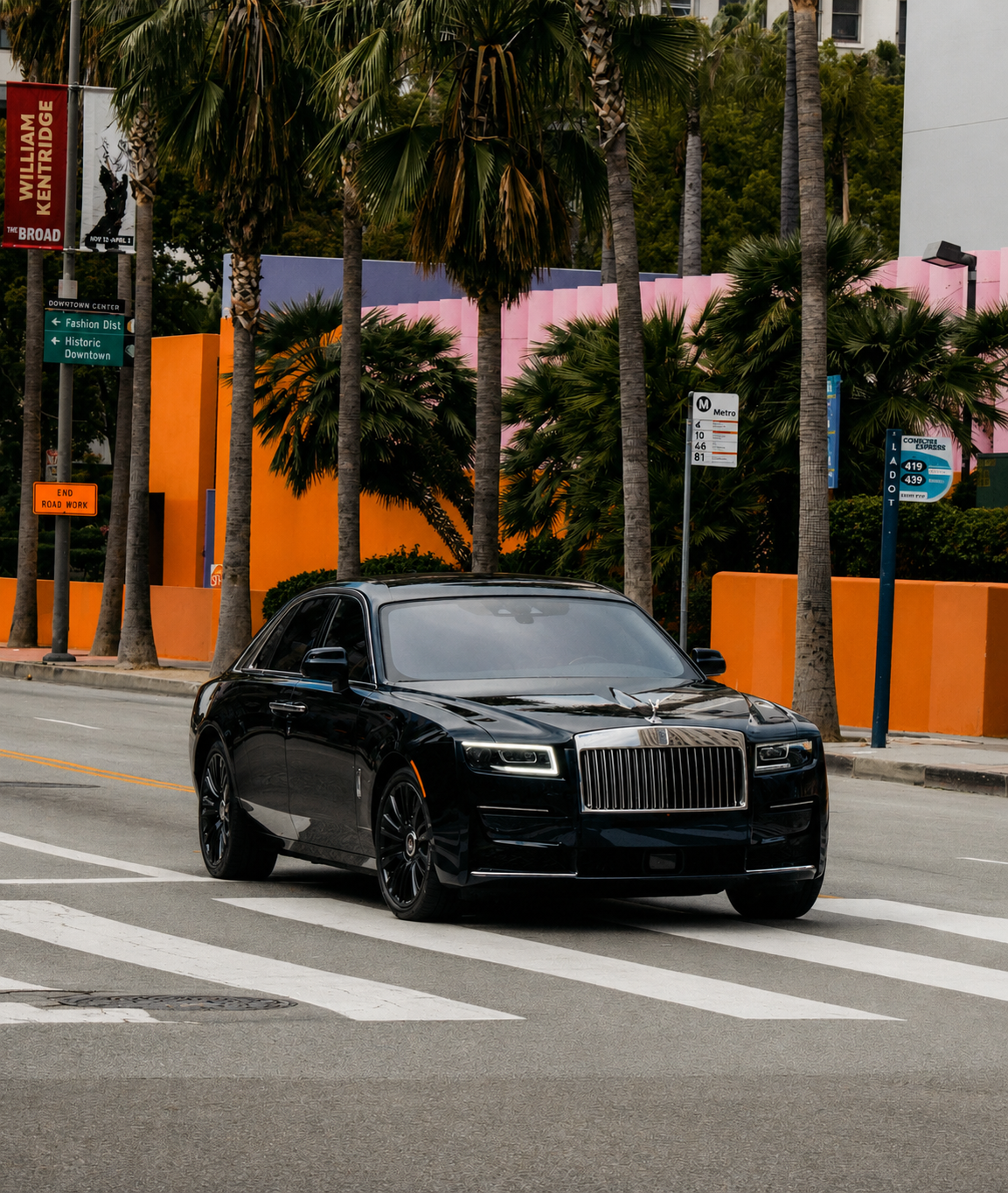 Complete black luxury automobile