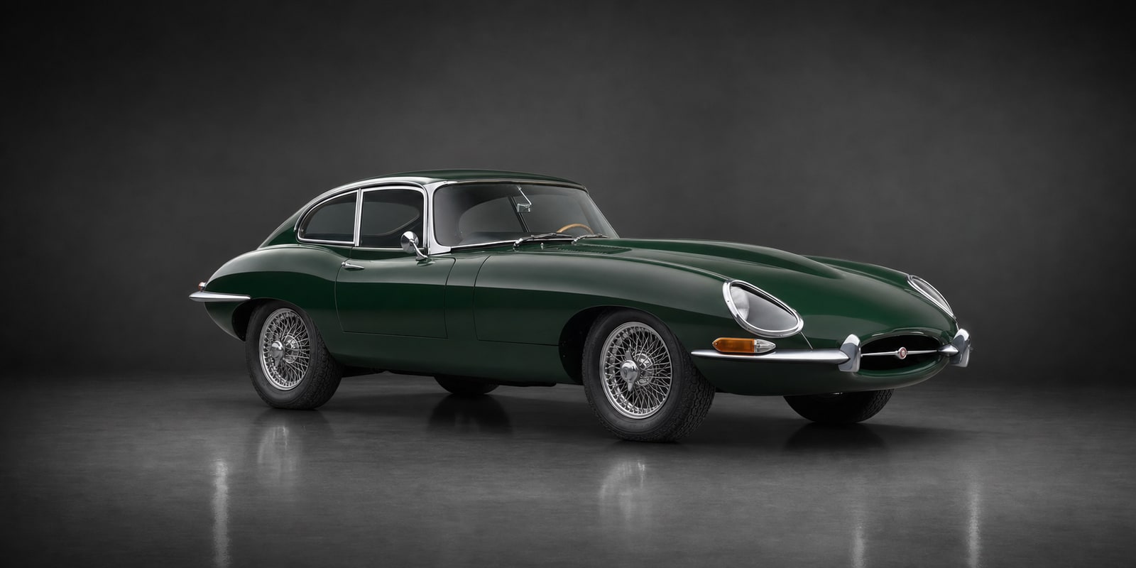 Classic green Jaguar E-Type